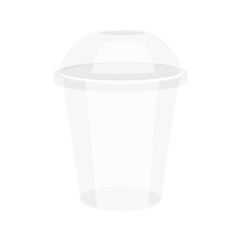 Plastic transparent disposable cup for various drinks, lemonade, fresh, coffee or ice cream