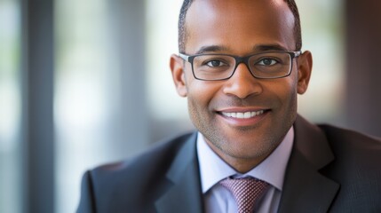 Fototapeta premium Confident Businessman in Tailored Suit with Perfect Smile