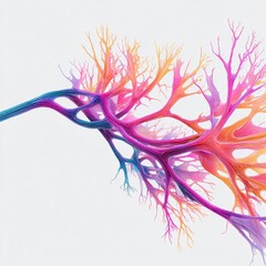 3D Artistic Neuron Structure with Color Gradient