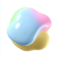 3D Glossy Organic Blob with Iridescent Sheen