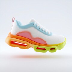 3D Bright Neon Sneakers with Futuristic Sole