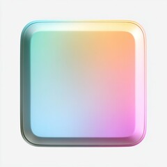 3D Soft Gradient Square UI Button Icon