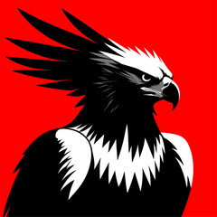 Silhouette of an eagle vector for graphic design