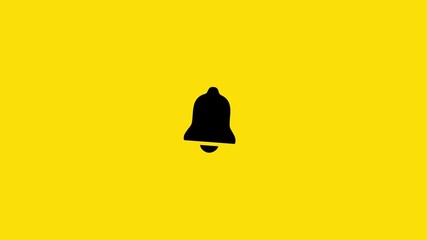 Notification bell icon bell ringing animated icon symbol bell ringing 4k looping, notification bell animation icon signal alarm doorbell tone sound alert sign.