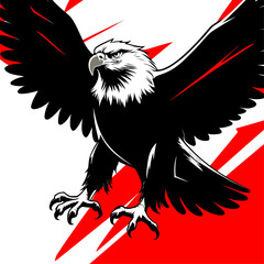 Silhouette of an eagle vector for graphic design
