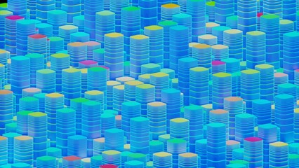 Fototapeta premium a blue background with many colorful shapes