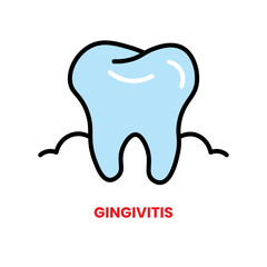 Gingivitis icon, dental care, vector illustration, filled style, best used for web