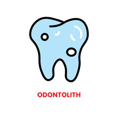 Odontolith icon, dental care, vector illustration, filled style, best used for web