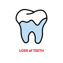 Loss of Teeth icon, dental care, vector illustration, filled style, best used for web