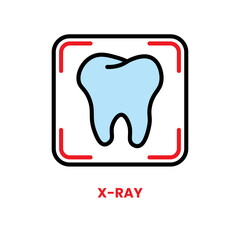 X-Ray icon, dental care, vector illustration, filled style, best used for web