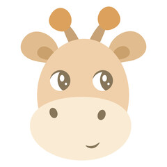 Cute baby safari animal faces vector illustration. Cute vector faces of different animals. Animal clipart. Autumn animal. Cute animal head. Boho faces clipart.