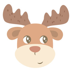 Animal clipart. Autumn animal. Cute animal head. Boho faces clipart. Cute vector faces of different animals. Cute baby safari animal faces vector illustration. 