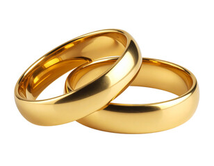  Two Interlocked Gold Rings, Slight Shadow PNG