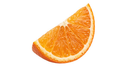 Close-Up of a Single Orange Slice  on transparent background