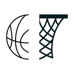 Basketball hoop monogram svg cut file. Isolated vector illustration. © db