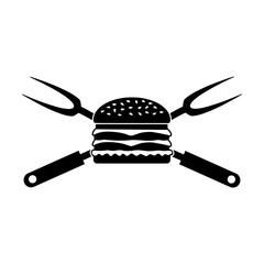 Grill hamburger svg cut file. Isolated vector illustration.