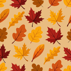 Fototapeta premium pattern with autumn leaves