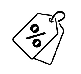 Illustration of a price tag percentage. Editable vector.