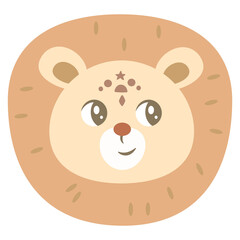 Cute animal faces clipart. cartoon flat style. Vector illustration
