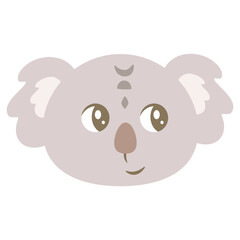 Cute animal faces clipart. cartoon flat style. Vector illustration
