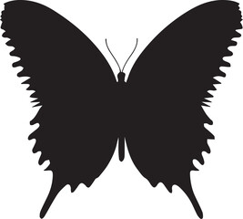 Black Butterfly Vector – Elegant Insect Clipart