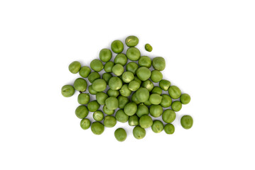 green peas isolated on white background.