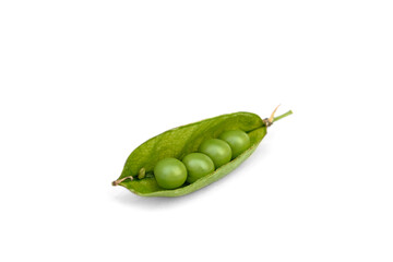 green peas isolated on white background.
