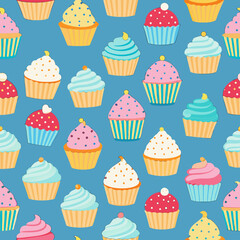  pattern with cupcakes