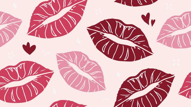 pattern with lips
