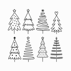 Obraz premium Festive trees with stars and dots christmas trees holiday