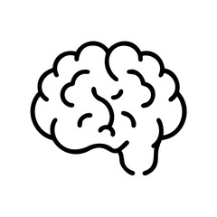 Brain illustration with lobes in minimalist line art style  