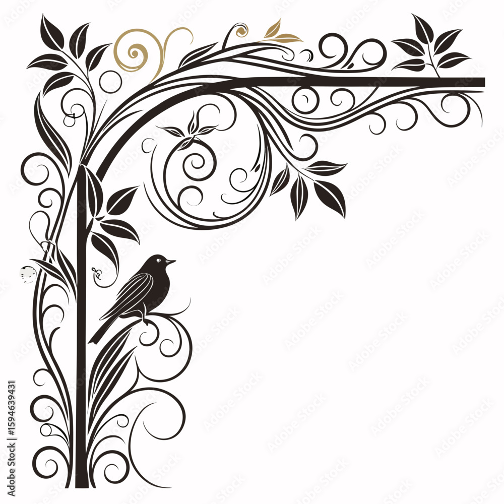 Poster border corner frame isolated vector