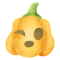 Halloween vector elements icons. Halloween cliparts with traditional symbols. Halloween pumpkins set vector design. Happy halloween party invitation card with spooky pumpkin, 