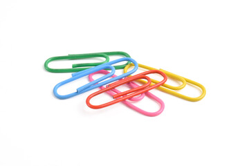 Paper clips isolated on white background