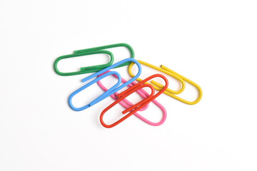 Paper clips isolated on white background