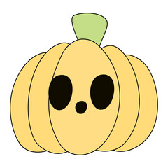 Halloween vector elements icons. Halloween cliparts with traditional symbols. Halloween pumpkins set vector design. Happy halloween party invitation card with spooky pumpkin, 