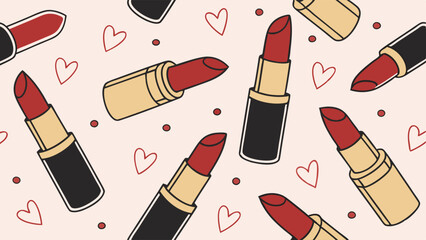 seamless pattern with lipstick