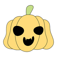 Halloween vector elements icons. Halloween cliparts with traditional symbols. Halloween pumpkins set vector design. Happy halloween party invitation card with spooky pumpkin, 