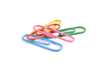 Paper clips isolated on white background