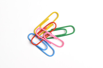 Paper clips isolated on white background
