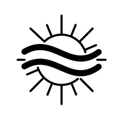 Illustration of natural solar phenomena. Editable vector.