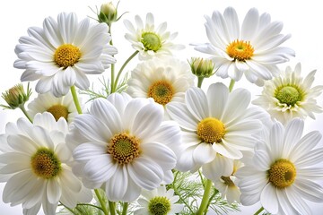Obraz premium Bunch of white flowers with yellow centers