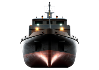    cargo ship stern isolated on white background PNG, AI GENERATED