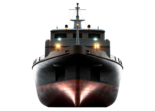    cargo ship stern isolated on white background PNG, AI GENERATED