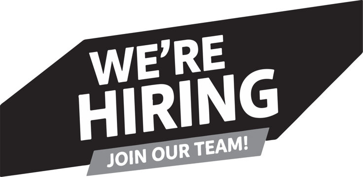 Vector art of were hiring, join our team announcement banner