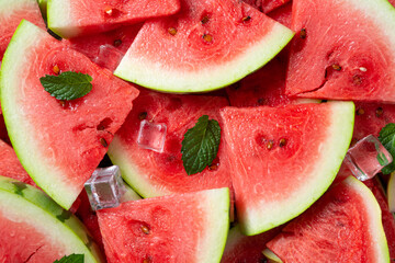 juicy ripe sliced watermelon fruit background