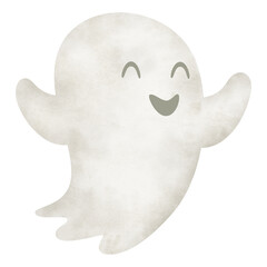 A set of scary items for celebrating Halloween. Halloween clipart with ghost, pumpkin Holidays cartoon character. -Vector 
