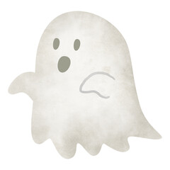 A set of scary items for celebrating Halloween. Halloween clipart with ghost, pumpkin Holidays cartoon character. -Vector 
