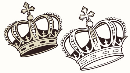 Fototapeta premium Tow 3d luxury crowns vector 