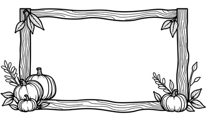 Thanksgiving frame with wooden signboard, autumn decoration design